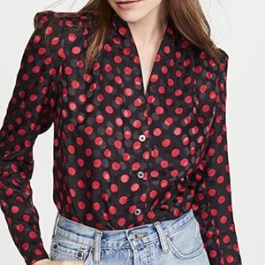 Brandnew Re/Done Silk Polka Dot 40’s Tailored Blouse
